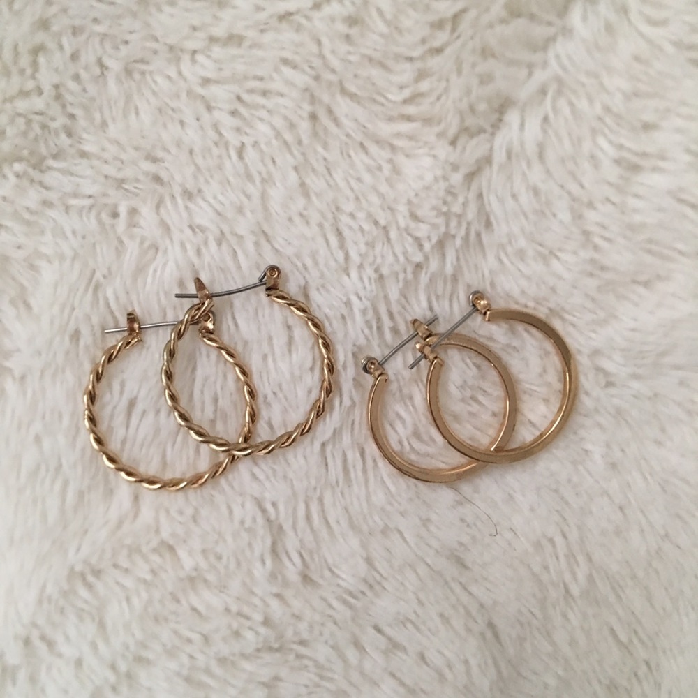 NEW Bundle of Small Gold Hoop Earrings